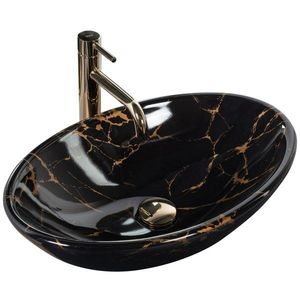 REA - Umývadlo na dosku Pamela Black Marble Shiny REA-U5067 vyobraziť