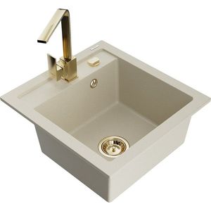MEXEN/S MEXEN/S - Vito granitový drez 1-miska vrátane batérie Rita, béžová 6503-69-670300-50 vyobraziť