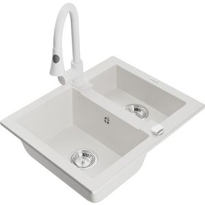 MEXEN/S MEXEN/S - Carlos granitový drez 1.5 vrátane batérie Elia, biela 6518-20-670101-20 vyobraziť