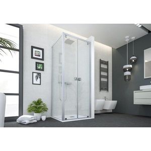 FORTE - Sprchovací kút 80x80, DECO N2B+F1S - FARBA rámu - Hliník ossidato, Rozmer A - 80, Rozmer B - 80, Rozmer C - 200, Výplň - Číre bezpečnostné sklo - 6 mm BDE8080348103 vyobraziť