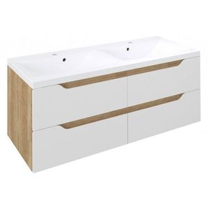 SAPHO - WAVE dvojumývadlová skrinka 119, 7x50x47, 8cm, biela/dub Alabama WA120-3022 vyobraziť