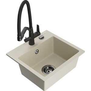 MEXEN/S MEXEN/S - Milo granitový drez 1-miska vrátane batérie Duo, béžová 6505-69-671701-70-B vyobraziť
