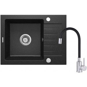 DEANTE DEANTE - Zorba grafitový Granitový drez s batériou, 1miska s odkvapkávačom ZQZC211A vyobraziť
