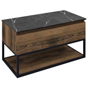 SAPHO - SKARA umývadlová skrinka 90x50x45cm, čierna mat/dub collingwood CG006-1919 vyobraziť