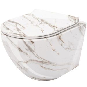 REA - Závesná WC misa vrátane sedátka RIMLESS Carlos Slim Lava Shiny lesk REA-C0536 vyobraziť