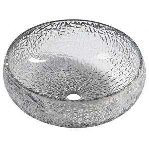 SAPHO - GAVIOTA gravírované sklenené umývadlo na dosku primer 42cm, čierna TY306 vyobraziť