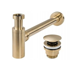 OLSEN SPA - Umývadlový kovový sifón s click/clack zátkou, univerzálny, zlatá matná-brúsená BAHA8586 vyobraziť