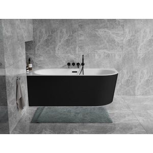 BESCO - Voľne stojaca vaňa AVITA A-LINE čierna/biela, sifón so štrbinovým prepadom - Farba sifónu - Biela, Rozmer vane - 150 × 75 cm, Spôsob prevedenia - Ľavé VANAVITAL15LWBW vyobraziť