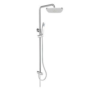 MEREO Mereo Sprchový set s tyčou, hadicou, ručnou a tanier. hranatou sprchou, šedá CB95001SG2 vyobraziť