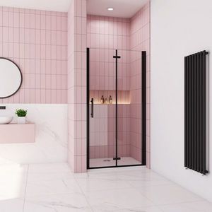 H K - Sprchové dvere MELODY BLACK B8 120 zalamovacie 119-121 x 195 cm SE- MELODYBLACKB8120SET vyobraziť