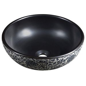 SAPHO - PRIORI keramické umývadlo na dosku Ø 41cm, čierna s modrým vzorom PI034 vyobraziť