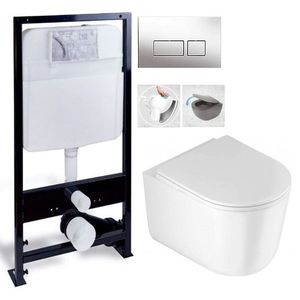 PRIM predstenový inštalačný systém s chrómovým tlačidlom 20/0041 + WC DEANTE Jasmin so sedadlom RIMLESS PRIM_20/0026 41 JA1 vyobraziť