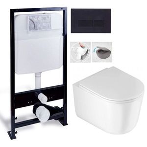 PRIM predstenový inštalačný systém s čiernym tlačidlom 20/0044 + WC DEANTE Jasmin so sedadlom RIMLESS PRIM_20/0026 44 JA1 vyobraziť