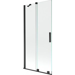 MEXEN/S - Velar Dvojkrídlová posuvná vaňová zástena 90 x 150, transparent, čierna 896-090-000-01-70 vyobraziť
