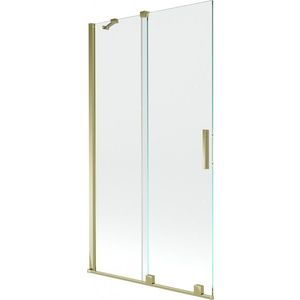 MEXEN/S - Velar Dvojkrídlová posuvná vaňová zástena 100 x 150, transparent, zlatá 896-100-000-01-50 vyobraziť