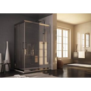 FORTE - Obdĺžnikový sprchovací kút ROMA - FARBA rámu - Hliník leštený, Rozmer A - 120, Rozmer B - 80, Rozmer C - 190, Smer zatvárania - Univerzálne Ľavé / Pravé, Výplň - Číre bezpečnostné sklo - 6 mm (BLRO302CC+BLRO30 vyobraziť