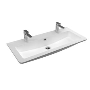 Mereo Nábytkové dvojumývadlo, 101x46, 5x16 cm, liaty mramor, biele UCM10147D vyobraziť