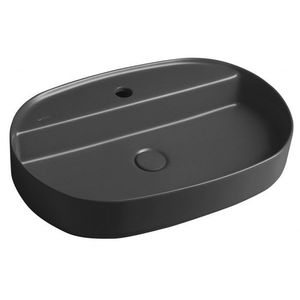 ISVEA - INFINITY OVAL keramické umývadlo na dosku, 60x40cm, antracit 10NF65060-2C vyobraziť