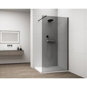 POLYSAN - ESCA BLACK MATT jednodielna sprchová zástena na inštaláciu k stene, dymové sklo, 900 ES1290-02 vyobraziť