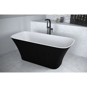 BESCO - Voľne stojaca vaňa ASSOS S-LINE čierna/biela - Rozmer vane - 160 × 70 cm VANASSL16BW vyobraziť