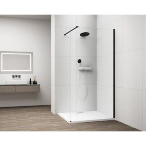 POLYSAN - ESCA BLACK MATT jednodielna sprchová zástena na inštaláciu k stene, číre sklo, 900 ES1090-02 vyobraziť