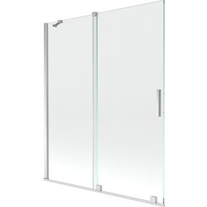 MEXEN/S - Velar Dvojkrídlová posuvná vaňová zástena 140 x 150, transparent, chróm 896-140-000-01-01 vyobraziť