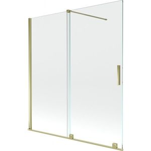 MEXEN/S - Velar Dvojkrídlová posuvná vaňová zástena 150 x 150, transparent, zlatá 896-150-000-01-50 vyobraziť