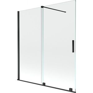 MEXEN/S - Velar Dvojkrídlová posuvná vaňová zástena 150 x 150, transparent, čierna 896-150-000-01-70 vyobraziť