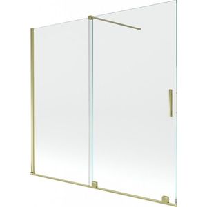MEXEN/S - Velar Dvojkrídlová posuvná vaňová zástena 170 x 150, transparent, zlatá 896-170-000-01-50 vyobraziť