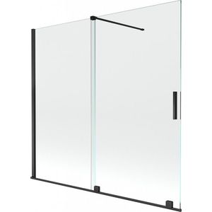 MEXEN/S - Velar Dvojkrídlová posuvná vaňová zástena 170 x 150, transparent, čierna 896-170-000-01-70 vyobraziť