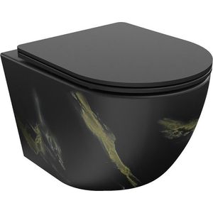 MEXEN - Lena Závesná WC misa vrátane sedátka s slow-slim, Duroplastu, čierny kameň 30224098 vyobraziť