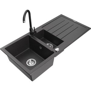 MEXEN/S MEXEN/S - Andres granitový drez s odkvapkávačom vrátane batérie Telma, čierna nakrapiany 6515-76-670200-70 vyobraziť