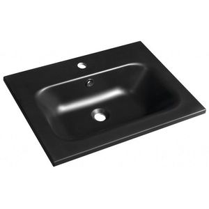 SAPHO - SIDRA umývadlo 61x46cm, liaty mramor, čierna mat SD061B vyobraziť