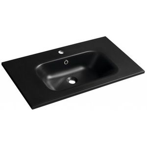 SAPHO - SIDRA umývadlo 81x46cm, liaty mramor, čierna mat SD081B vyobraziť