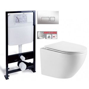 PRIM predstenový inštalačný systém s chrómovým tlačidlom 20/0041+ WC INVENA LIMNOS WITH SOFT se sedlem RIMLESS PRIM_20/0026 41 LI1 vyobraziť