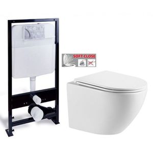 PRIM predstenový inštalačný systém bez tlačidla + WC INVENA LIMNOS WITH SOFT se sedlem RIMLESS PRIM_20/0026 X LI1 vyobraziť