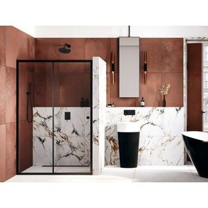 BESCO - Sprchové dvere DUO SLIDE BLACK - FARBA rámu - Čierna, Rozmer A - 110, Rozmer C - 195, Smer zatvárania - Univerzálne Ľavé / Pravé, Výplň - Číre bezpečnostné sklo - 6 mm BCDUOSL11BC vyobraziť