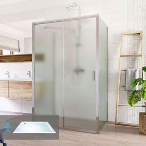 MEREO Mereo Sprchový set: LIMA, obdĺžnik, 100x120x100x190 cm, chróm ALU, sklo Point vr. vaničky liatý mramor CK85542KM vyobraziť