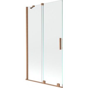 MEXEN/S - Velar Dvojkrídlová posuvná vaňová zástena 100 x 150, transparent, kartáčovaná meď 896-100-000-01-65 vyobraziť