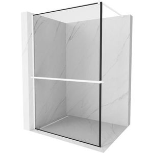 MEXEN/S - Kioto+ Sprchová zástena WALK-IN s poličkou a držiakom uterákov 100 x 200, čierny vzor, biela 800-100-121-20-70 vyobraziť