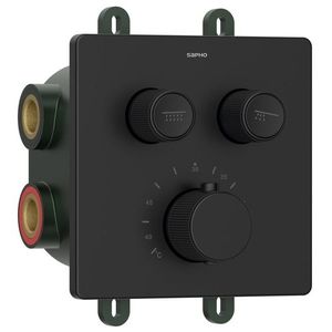 SAPHO - SMART SELECT podomietková termostatická sprchová batéria, box, 2 výstupy, čierna mat RP042B vyobraziť