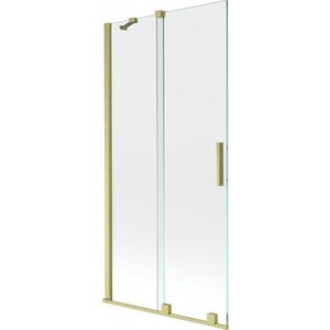 MEXEN/S - Velar Dvojkrídlová posuvná vaňová zástena 90 x 150, transparent, zlatá kartáčovaná 896-090-000-01-55 vyobraziť