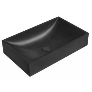 SAPHO - TARANT betónové umývadlo s výpusťou, 58x36cm, čierny granit AR471 vyobraziť