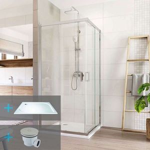 Mereo Sprchovací kút, LIMA, štvorec, 80 cm, chróm ALU, sklo Číre CK608A33KM vyobraziť