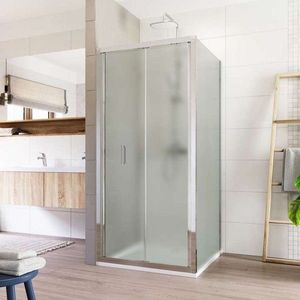 Mereo Sprchovací kút, Lima, štvorec, zalamovací, 90x90 cm, chróm ALU, sklo Point CK86122K vyobraziť