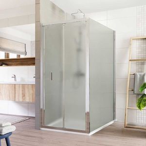 Mereo Sprchovací kút, Lima, obdĺžnik, zalamovací, 80x120 cm, chróm ALU, sklo Point CK87112K vyobraziť