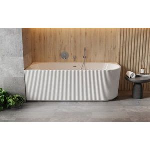 BESCO - Voľne stojaca vaňa DENAYA biela, sifón so štrbinovým prepadom - Farba - Biela, Farba sifónu - Zlatá, Rozmer vane - 150 × 75 cm, Spôsob prevedenia - Ľavé VANDENA150LZ vyobraziť