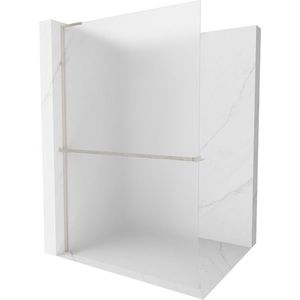 MEXEN/S - Kioto+ L Sprchová zástena WALK-IN s poličkou a držiakom uterákov 110 x 200, dekor, nikel kartáčovaná 800-110-123-97-30 vyobraziť