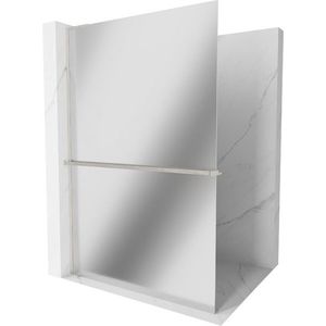 MEXEN/S - Kioto+ L Sprchová zástena WALK-IN s poličkou a držiakom uterákov 120 x 200, zrkadlová, nikl kartáčovaná 800-120-123-97-50 vyobraziť