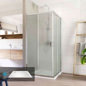 Mereo Sprchovací kút, LIMA, štvorec, 90 cm, chróm ALU, sklo Point, vanička liaty mramor CK608A22KM vyobraziť